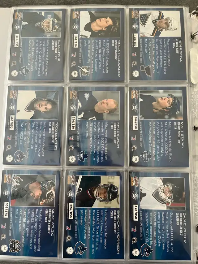 2004-05 Pacific jersey hockey cards 1-44 in Arts & Collectibles in Gatineau - Image 11
