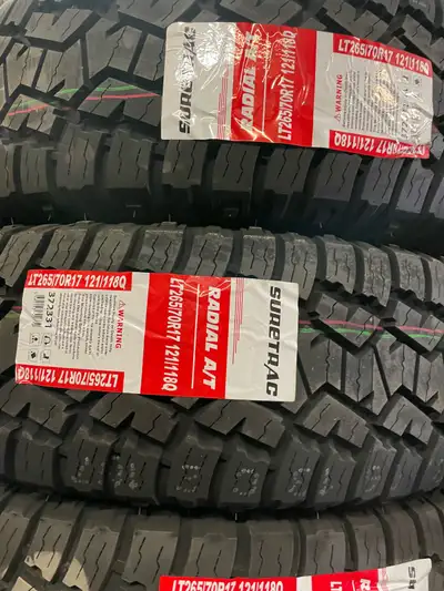 LT 265/70R17 SureTrac All Terrain (A/T) Only $168 each Installation available upon request for littl...