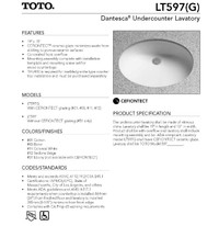 TOTO LT597(G) - Undercounter Lavatory