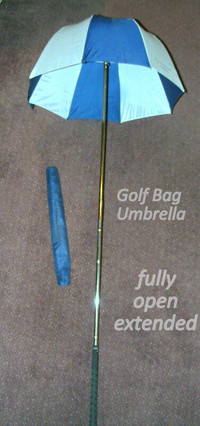 Golf Bag Umbrella ,expands  41-54”,  21” diameter, like new