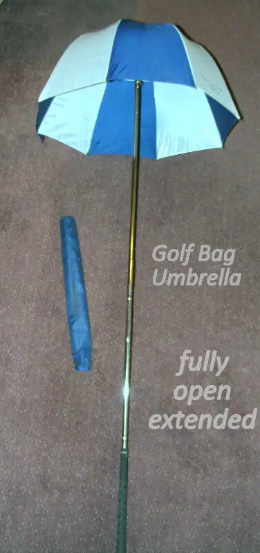 Golf Bag Umbrella ,expands  41-54”,  21” diameter, like new, View more