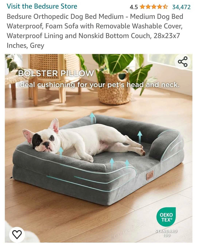 Comfy Orthopedic dog bed with waterproof/removable cover in Other in Mississauga / Peel Region