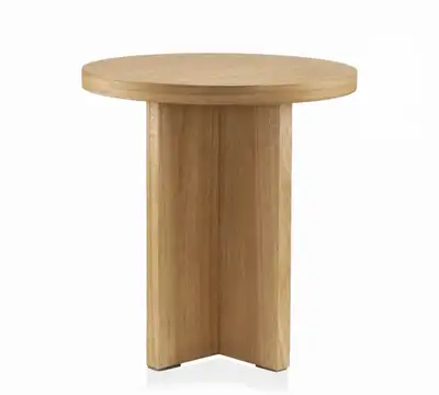 BOUCLAIR WOOD ROUND SIDE TABLE, View more