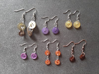 UNIQUE HANDMADE earrings from BUTTONS! (any 2 for $5) **gifts**