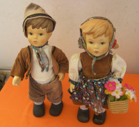 Porcelain Collectors Dolls Cute Boy & Girl -1970s-