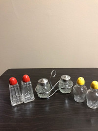 Vintage Glass Salt and Pepper Shakers 