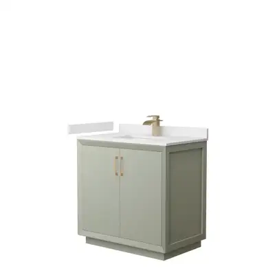 BRAND NEW Wyndham collection 36" light green single vanity, View more