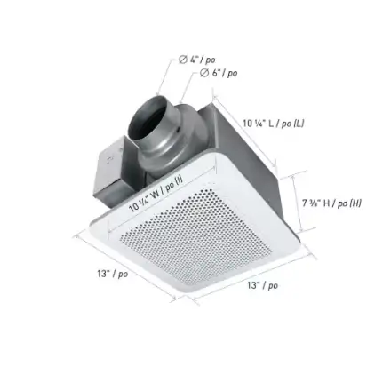 Panasonic 130-150 CFM 0.4-0.6 Sones Whisper Choice Bath Fan NEW62863731462146122