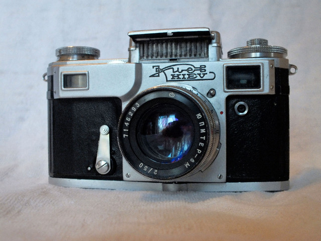 CCCP, USSR Russian Kiev 4m 35mm Film camera with nice lens. in Cameras & Camcorders in St. Catharines