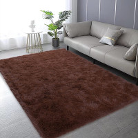 Tapis moelleux neuf 160x200cm -Marron foncé/Carpet rug fluffy