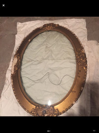 Antique Paris Fish eye glass mirror antique gold leaf