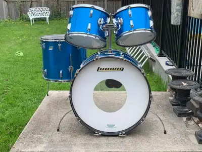 Vintage 70's Ludwig Drums in Rare Blue Silk!, View more