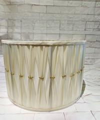 Vintage Pinch Pleated  XLarge Drum Lamp Shade