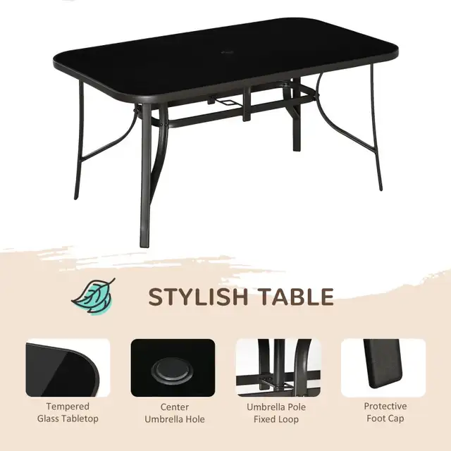 8 Pieces Patio Dining Set with Umbrella, 6 Chairs and Table in Dining Tables & Sets in Markham / York Region - Image 5