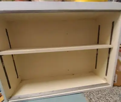 2 Shelf Wooden Storage Cabinet with sliding glass doors, View more