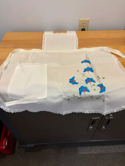 vintage linen full apron, View more