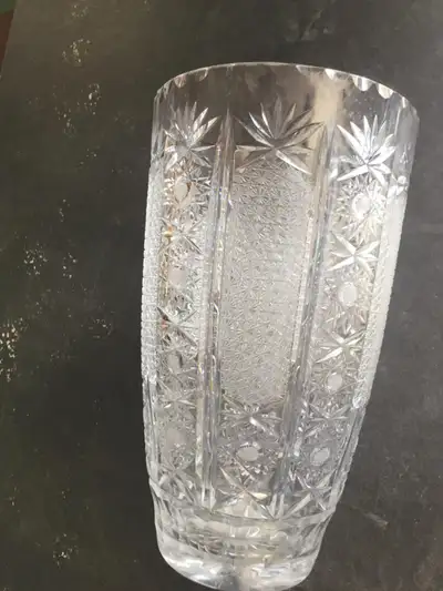Crystal glass flower vase. Home decor. Location - Farm house dining room south side. PLEASE read the...