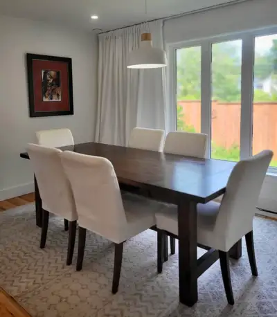 Farmhouse Dining Set – Table + 6 Chairs: $500, View more