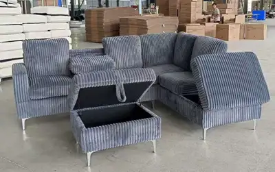 Corduroy Sectional Sofa Set, View more