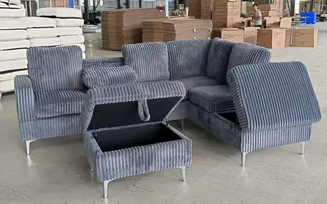 Corduroy Sectional Sofa Set in Multi-item in Markham / York Region - Image 2