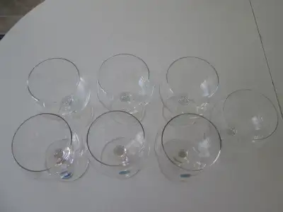 Crystal  Wine/Dessert Glasses Czechoslovakia 7 Large, View more
