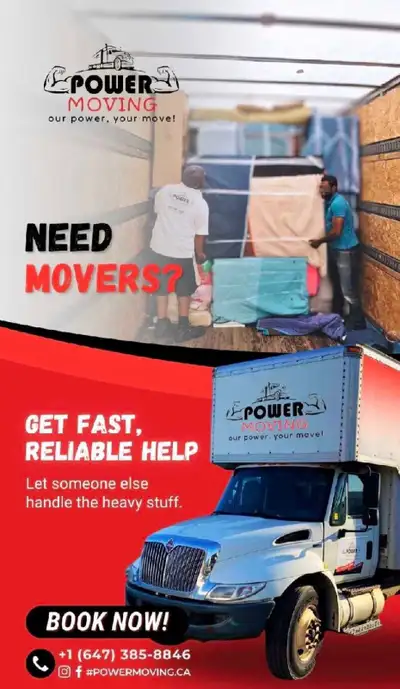 Moving soon? Let Power Moving handle the heavy lifting while you enjoy a smooth and stress free move...