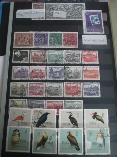 Nice collection of vintage cancelled stamps from Poland. Years have been identified along with stamp...