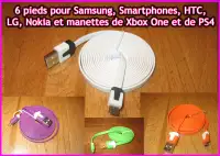 Câble Samsung, Smartphones, HTC, LG, Nokia, manette Xbox, PS4