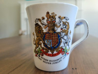 Queen Elizabeth 2 Royal Stafford Silver jubilee Mug