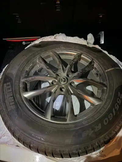 Mazda 18” Alloy Rim Tire Pressure Sensors 255 60 R18 H112 Pirelli Scorpian Winter Tire CX 90 CX 70 C...