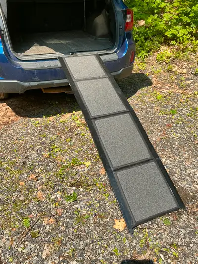 Folding pet ramp for car, 67” x 17”, up to 250lb. Sold through Amazon at $99.99 plus tax = $115. Sel...
