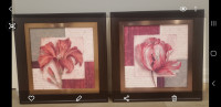 A set of floral canvas prints