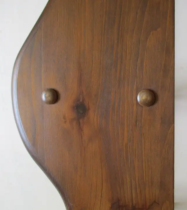 Used wooden Pine 3 tier wall mount hanging shelf63838168774275123