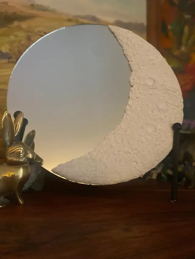 Celestial crescent Moon Mirror                Comes with stand in Home Décor & Accents in Edmonton - Image 9