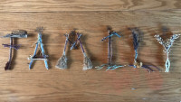 GREEN EARTH TWIG and WIRE RUSTIC LETTERS