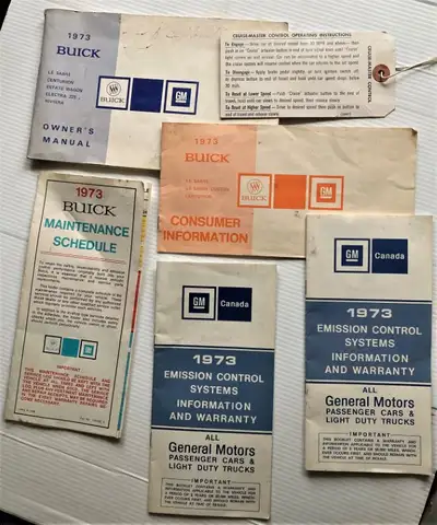 1973 Buick Owners Manuals. Included are owner's manual, consumer information, maintenance schedule,...