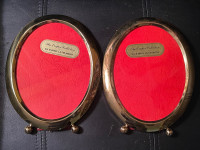  Pair of brand new vintage solid brass oval picture frames