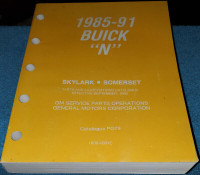 1985-91 Buick N Skylark Somerset Parts illust. Catalog