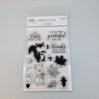 Squirrel Clear Stamp Set LDRS Creative Grateful For You Leaves A