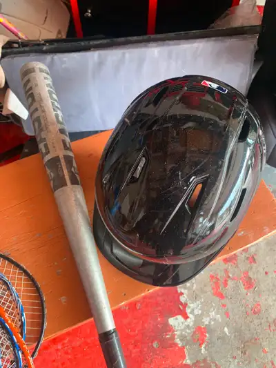 Easton baseball helmet and bats, View more
