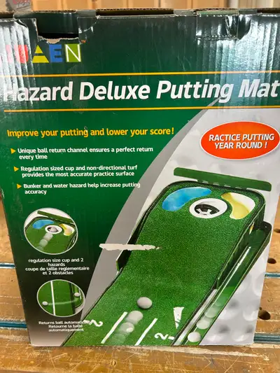 Golf Putting Mat（112.59'' * 11.61''）2 Speeds Golf Putting Green Mat｜Advanced Guides With Ball Bumper...