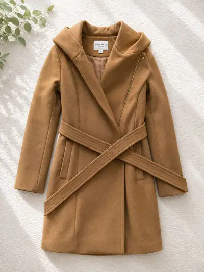 Cole Haan Hooded Wrap Coat | Size 8, View more