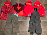 girls size 4-5 NEW winter jackets, NEW or gently used snowpants