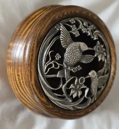 Wooden and Pewter Box., View more