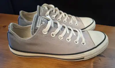 These shoes were worn once and are like new. Pastel ombre wash grey, discontinued. Labeled womens 8...