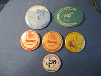 LOT OF 6 VINTAGE HORSEBACK RIDING PINBACKS-CHEVAURAMA-1970/80S