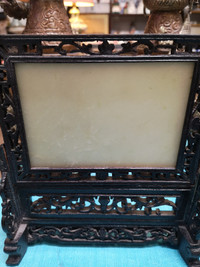 Beautiful White Jade Panel 白玉桌屏