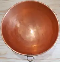 Vintage 10¼" 597g Copper Mixing Bowl; Round Base; #9; Louisbourg