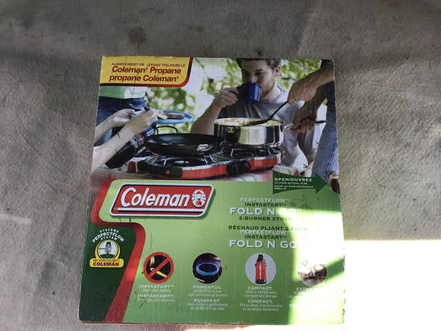 Coleman propane camp stove,Fold n Go model, new  in Fishing, Camping & Outdoors in Fredericton