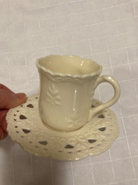 Cream Lace Skye McGhie Sugar Bowl & Creamer - Fine Porcelain